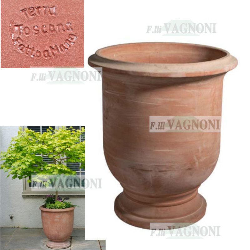 VASO ANDUZE LISCIO IN TERRACOTTA TOSCANA CM. 80